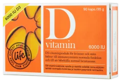 D-vitamiini, 6000IU 150mcg, 90 kaps