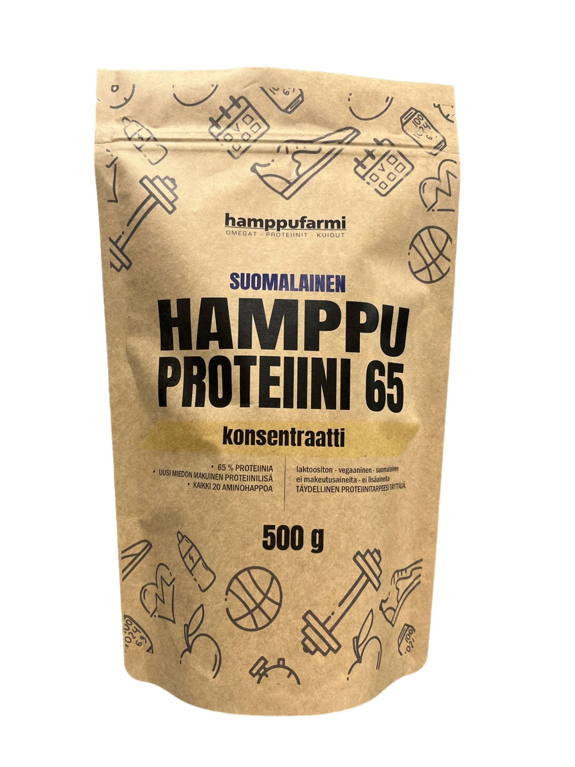 Hamppuproteiini 65 konsentraatti 500 g