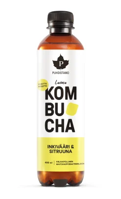 Kombucha, inkivääri & sitruuna, 370 ml