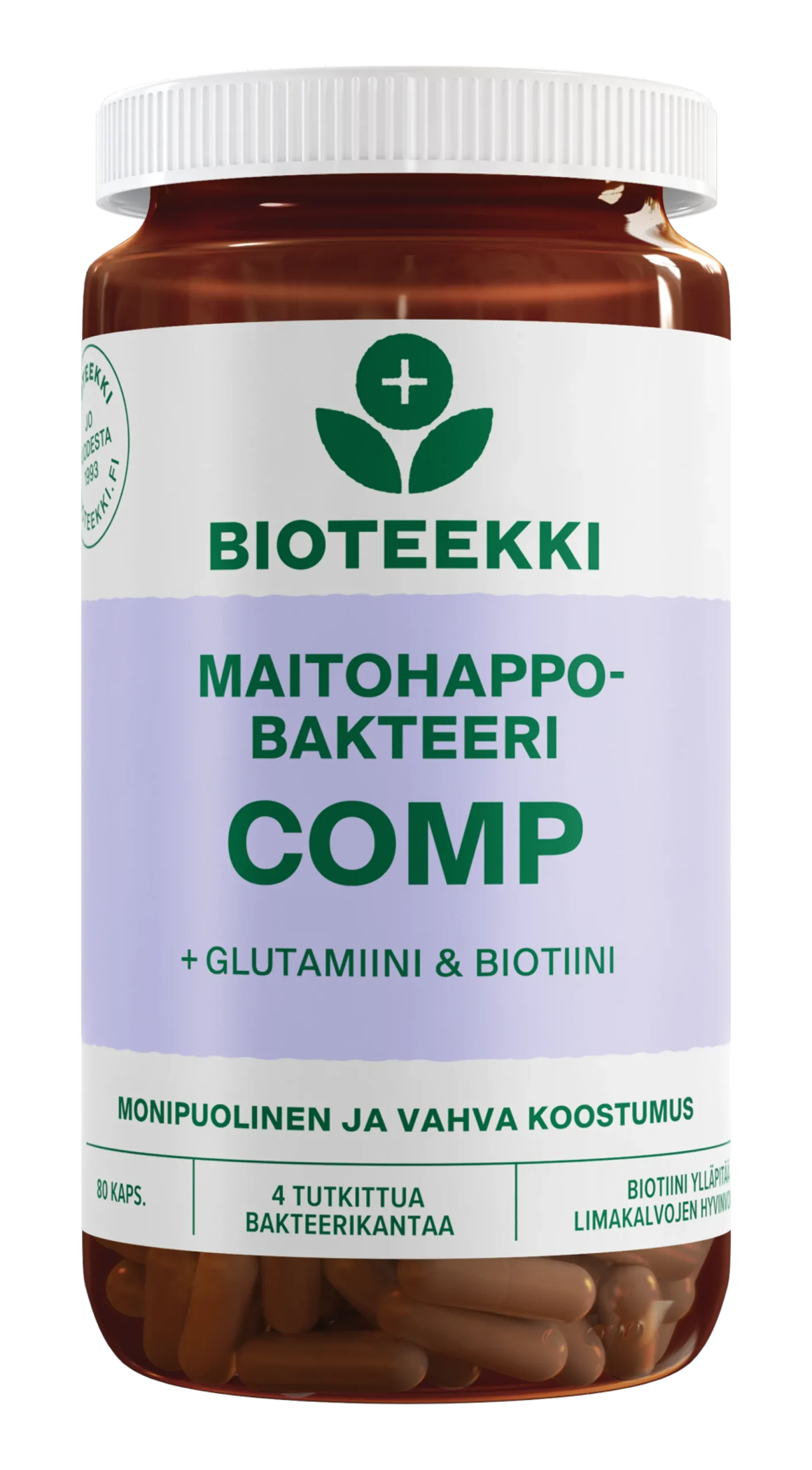 Maitohappobakteeri Comp, 80 kaps.