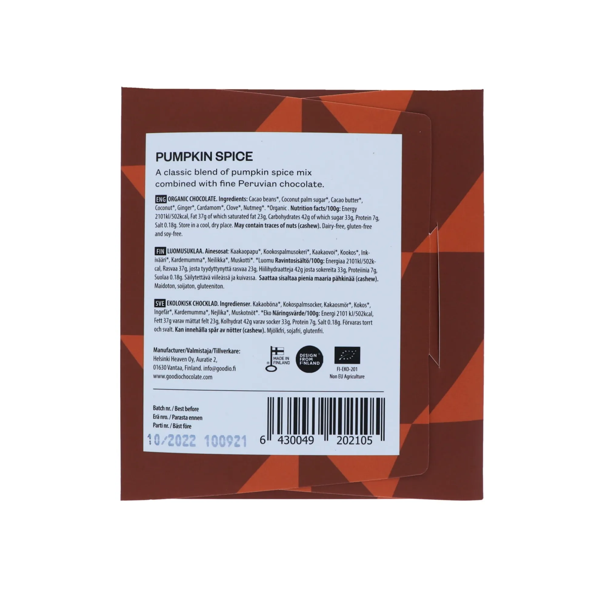 Pumpkin Spice suklaa, 48 g