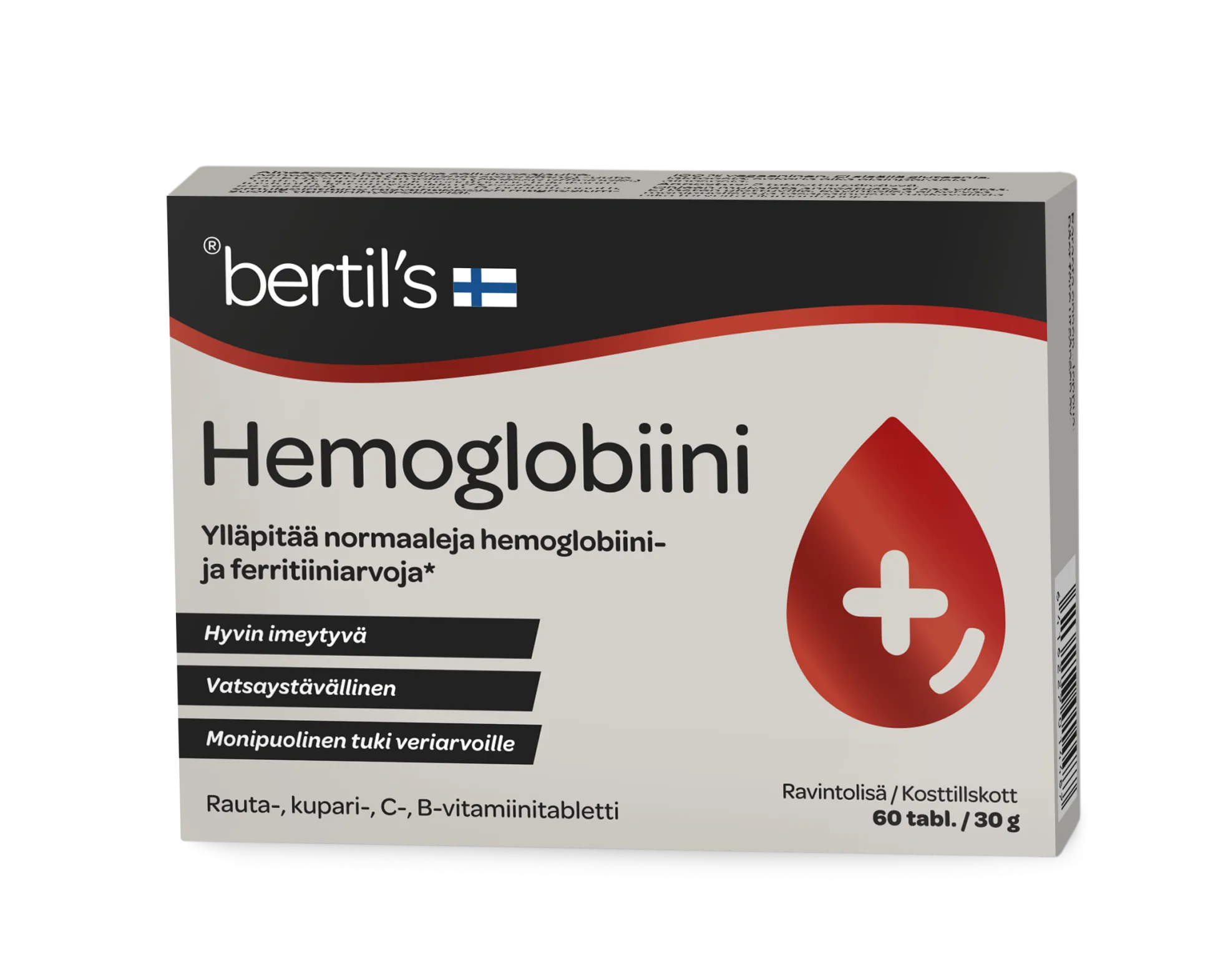 Rauta hemoglobiini, 60 tabl. 30 g