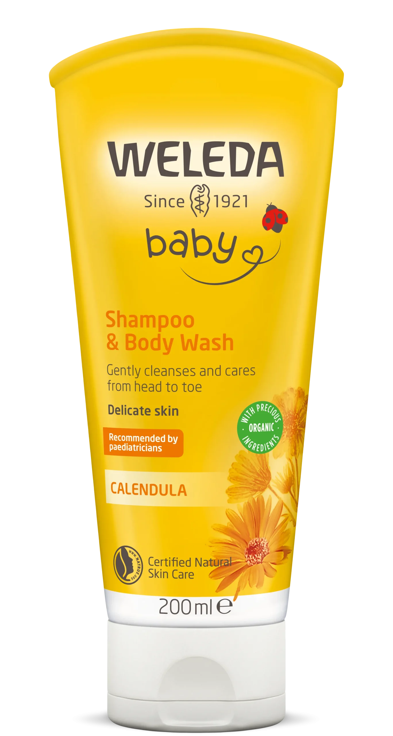 Shampoo ja vartalonpesuaine, Calendula (Vauvashampoo), 200 ml