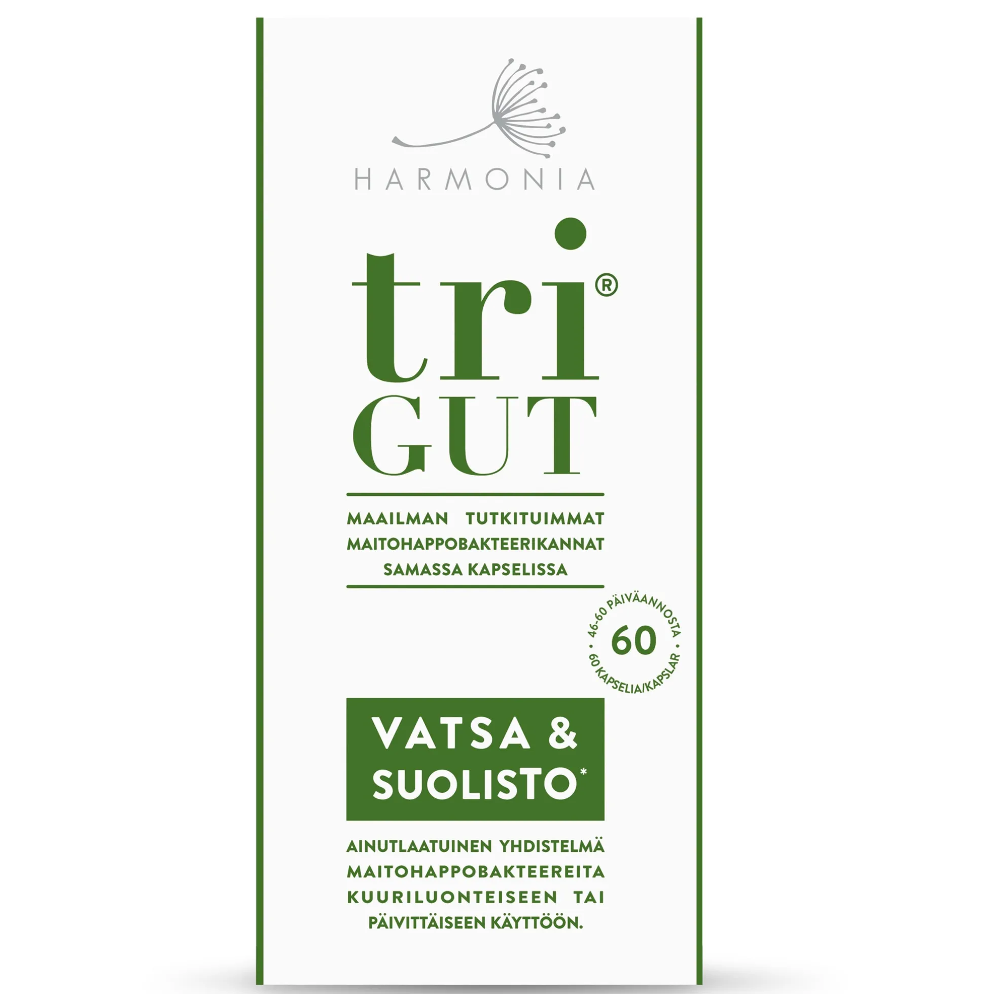 triGUT maitohappobakteerivalmiste, 60 kaps.